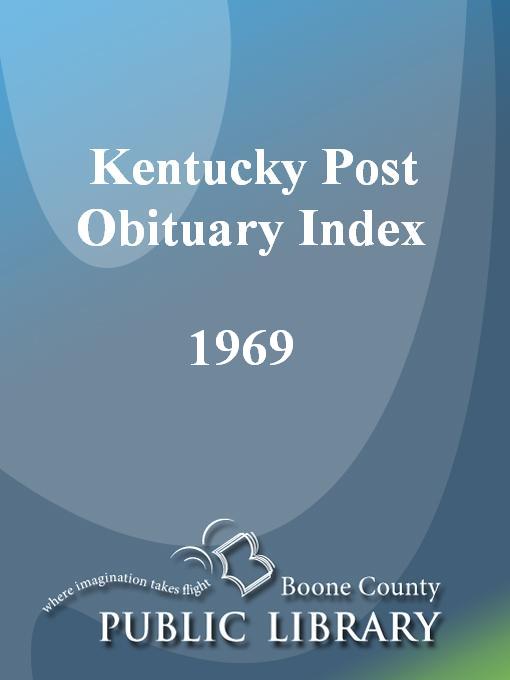 Cover image for Kentucky Post Obituary Index, 1969